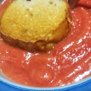トマト缶で！ガスパチョ！(スペインの冷製スープ)